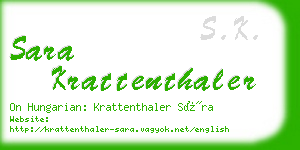 sara krattenthaler business card